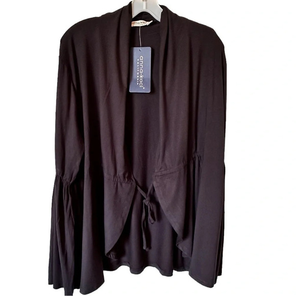 NWT Womens Long Open Front Lightweight Bell Sleeved Cardigan - Picture 2 of 6